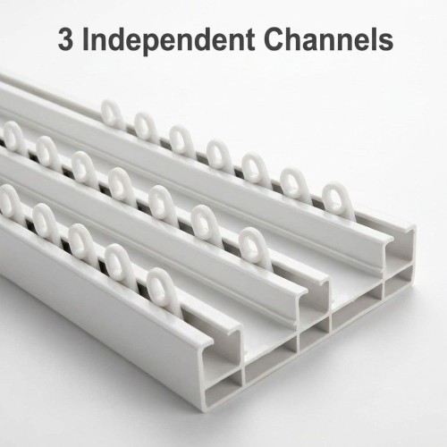 White PVC Integrated Triple Curtain Track, 3 Layers Plastic Curtain Track For Apartment