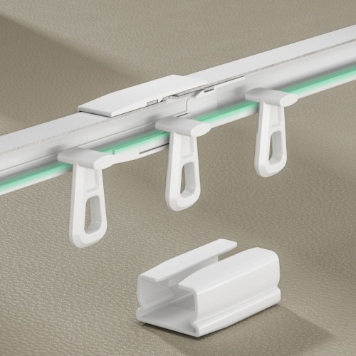 DIY Installation Free Telescopic Aluminum Curtain Rail Track, No Cutting Tools Required Silent Smooth Adjustable