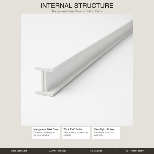 Modern Minimalist PVC U Shape Curtain Curved Track Hardware 6m Long Bendable Eco-Friendly Durable Heavy Duty Factory Ac