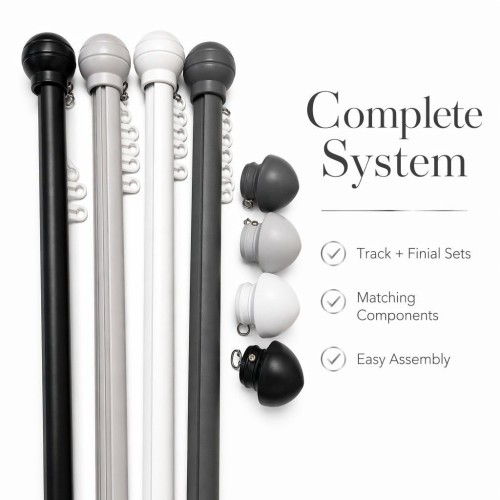 Industrial Grade 28mm Aluminum Alloy Roman Style Curtain Rod Set Silent Smooth Operation