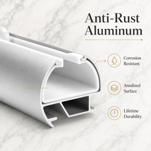Industrial Grade 28mm Aluminum Alloy Roman Style Curtain Rod Set Silent Smooth Operation
