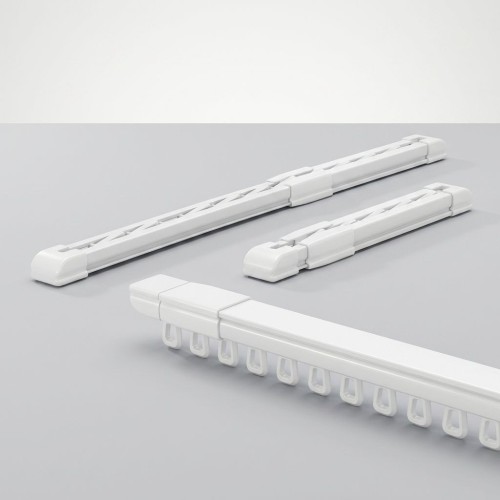 DIY Installation Free Telescopic Aluminum Curtain Rail Track, No Cutting Tools Required Silent Smooth Adjustable