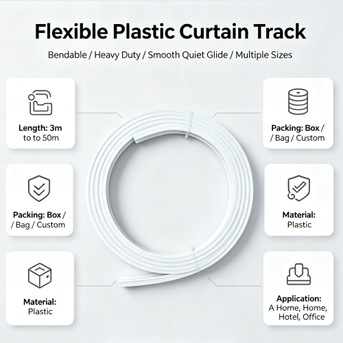 Minimalist Modern Eco-Friendly PVC Heavy Duty Household Curtain Curved Track Hardware 6m Long Bendable Accessories Wall
