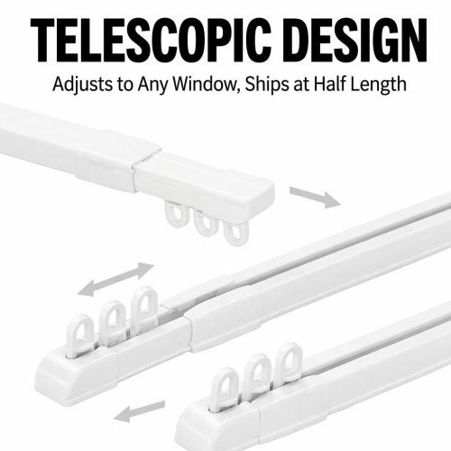 Silent Modern Metal Aluminum Alloy Telescopic Curtain Rods Rails DIY Strong Customizable Length Living Hook Home Decor