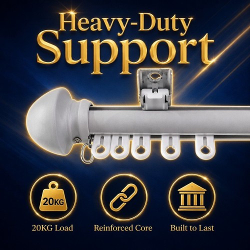 Industrial Grade 28mm Aluminum Alloy Roman Style Curtain Rod Set Silent Smooth Operation