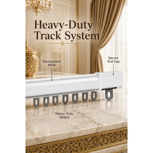 Aluminum Alloy Modern Curtain Track Set-Durable High Load-Bearing Silent Gliding with Customizable Length for Home Use