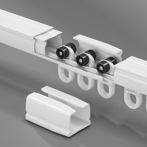 No Cut Required Telescopic Aluminum Alloy Curtain Track, Silent Smooth Sliding Adjustable Extendable Curtain Rail for W