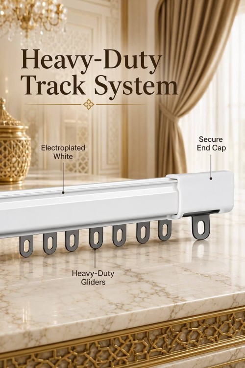 Roman Rod Aluminum Alloy Silent Smooth Curtain Track, 28mm Thick Wall Ceiling Mount Single Double Sliding Rail