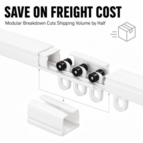Silent Modern Metal Aluminum Alloy Telescopic Curtain Rods Rails DIY Strong Customizable Length Living Hook Home Decor
