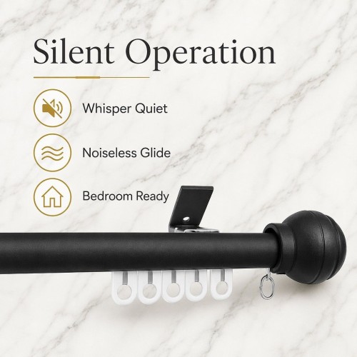 Silent Smooth Sliding Curtain Track Aluminum Alloy Roman Rod 28mm Thick Wall Ceiling Mount