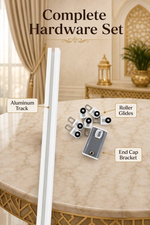 Aluminum Alloy Modern Curtain Track Set-Durable High Load-Bearing Silent Gliding with Customizable Length for Home Use