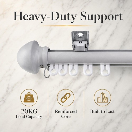 Industrial Grade 28mm Aluminum Alloy Roman Style Curtain Rod Set Silent Smooth Operation
