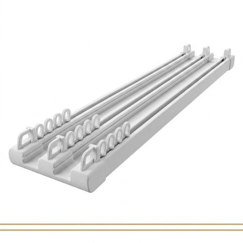 White PVC Integrated Triple Curtain Track, 3 Layers Plastic Curtain Track For Apartment